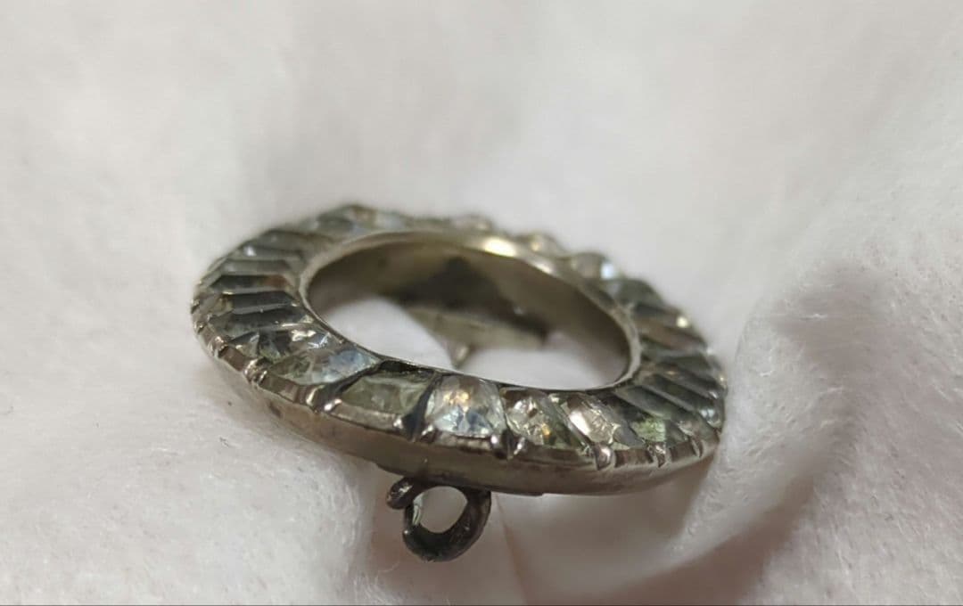 アンティーク　ジョージアン　オーバル　ペースト　ガラス　ブローチ