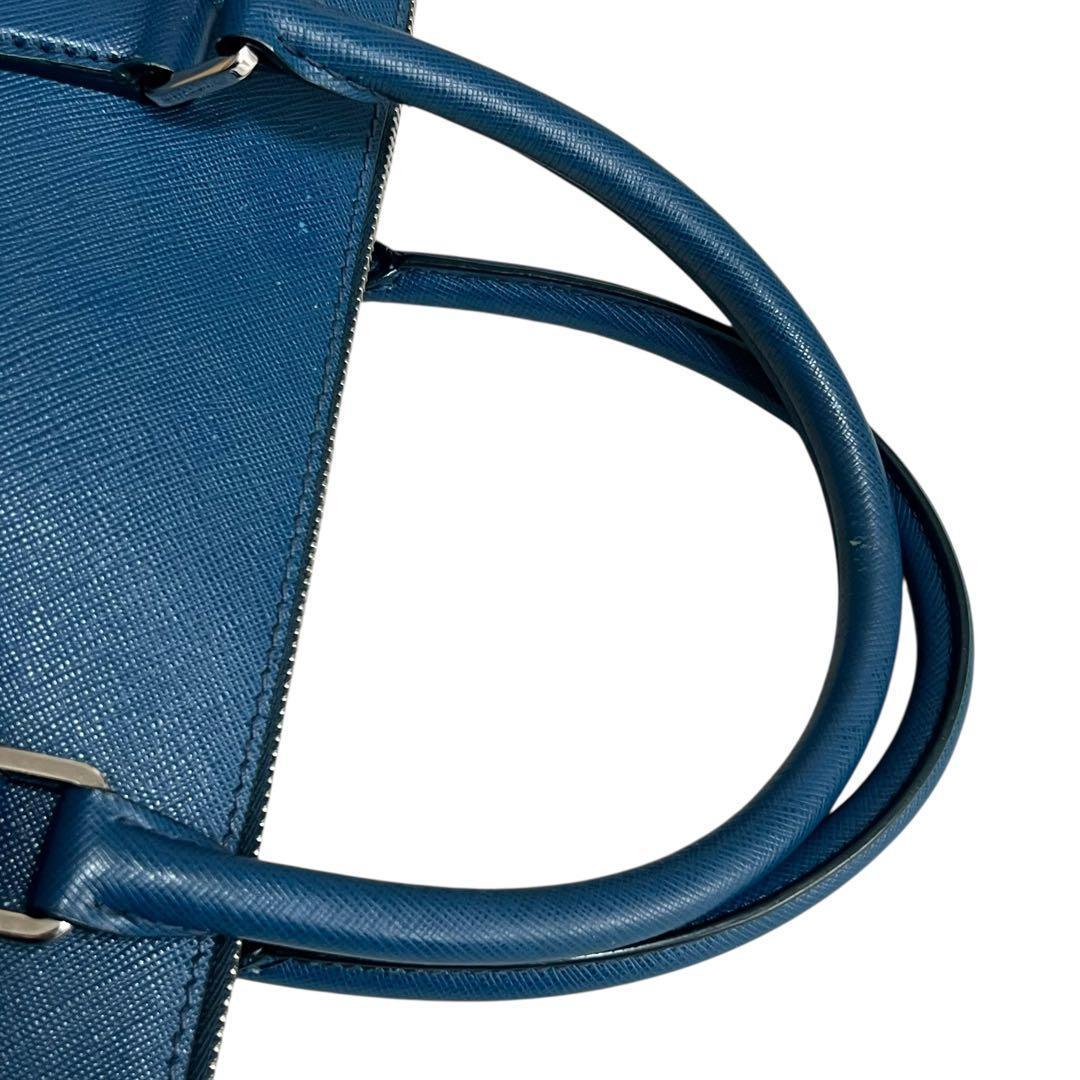 美品・現行品✨プラダ 2way ビジネスバッグ サフィアーノレザー ブルー