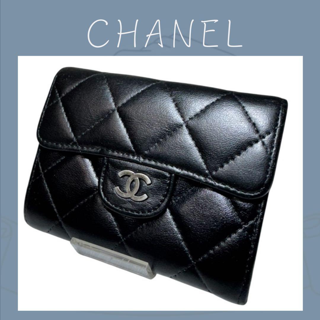 美品✨CHANELシャネル マトラッセ 小銭入れ シルバー ラム　パース