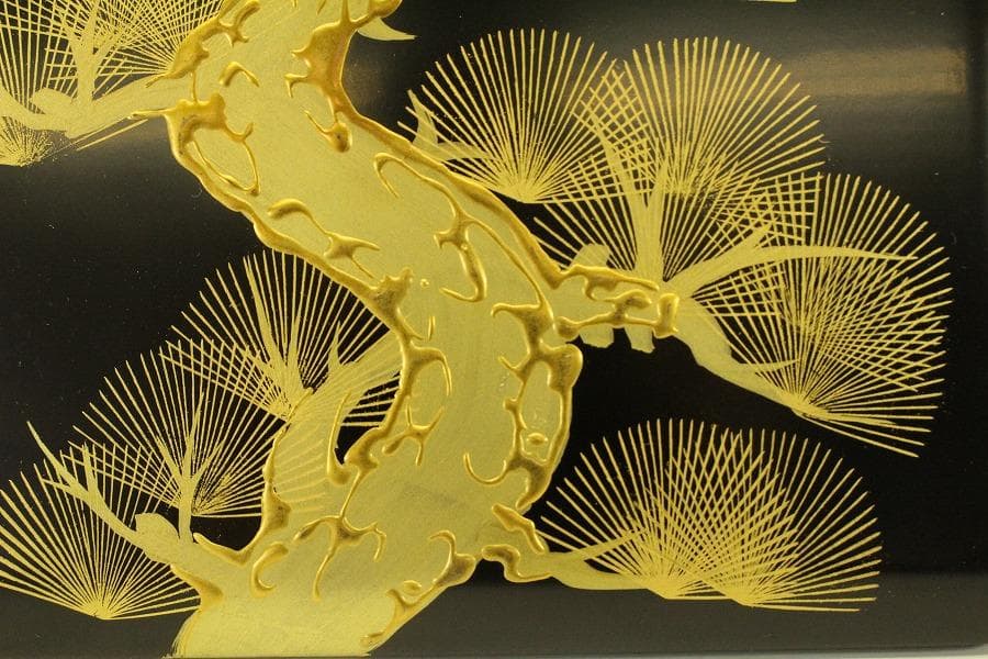 会津塗 松竹梅蒔絵 重箱 朝光作 未使用(ZE578)