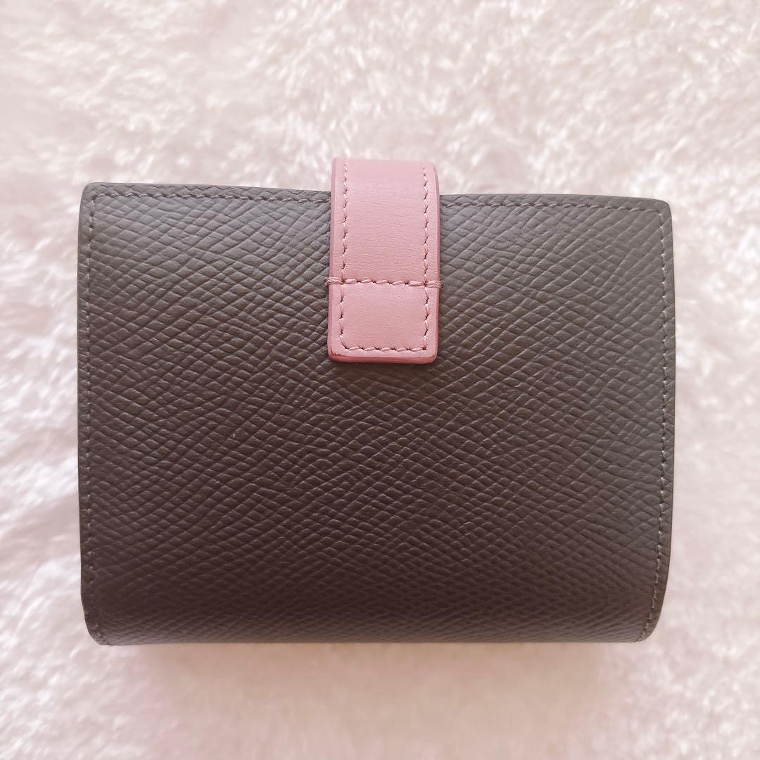 CELINE グレー/ピンク 二つ折り財布