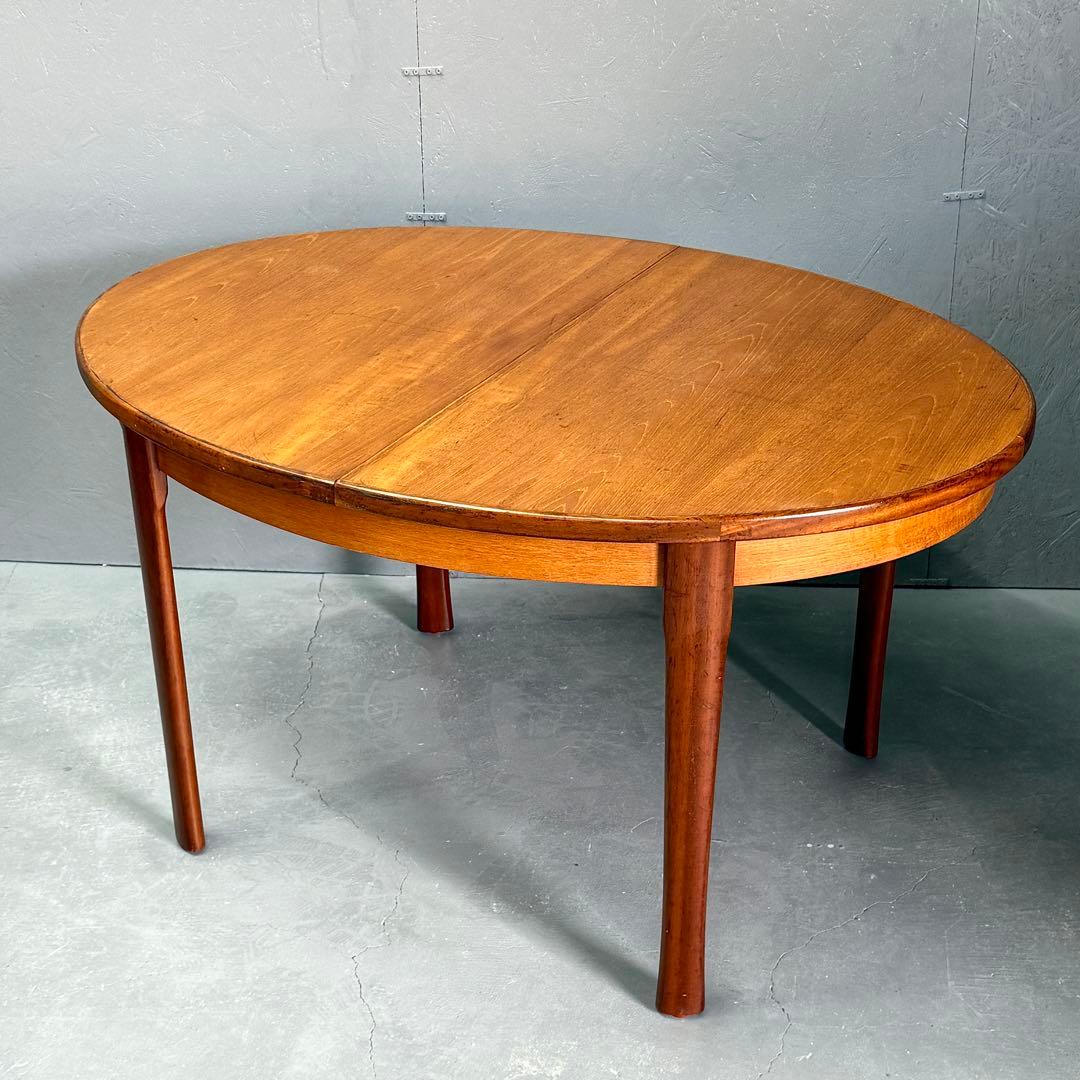 英国 ヴィンテージ チーク オーバルテーブル(401) 脚着脱可