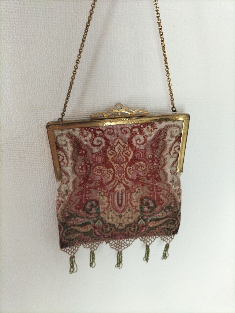 アンティーク　優美、ビーズバッグ（イギリス）