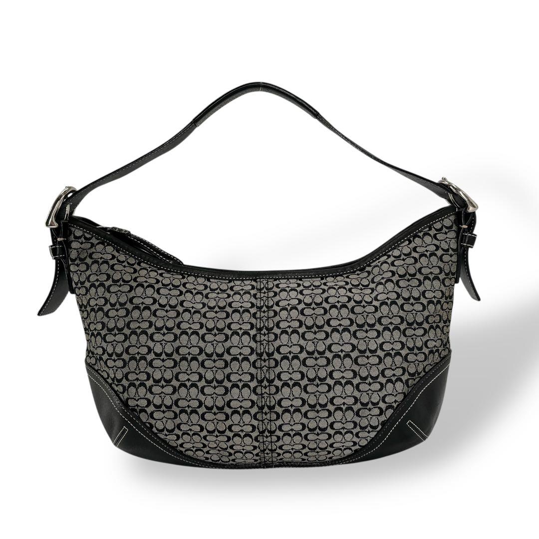 コーチ　ワンショルダーバッグ　ハーフムーン　ミニシグネチャー　キャンバス　y2k