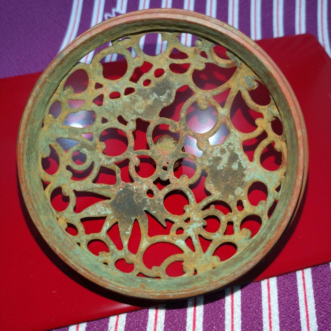 【良品】高岡銅器 須賀月芳作 香炉 蝋型鋳銅 共箱 証明書 香炉灰付