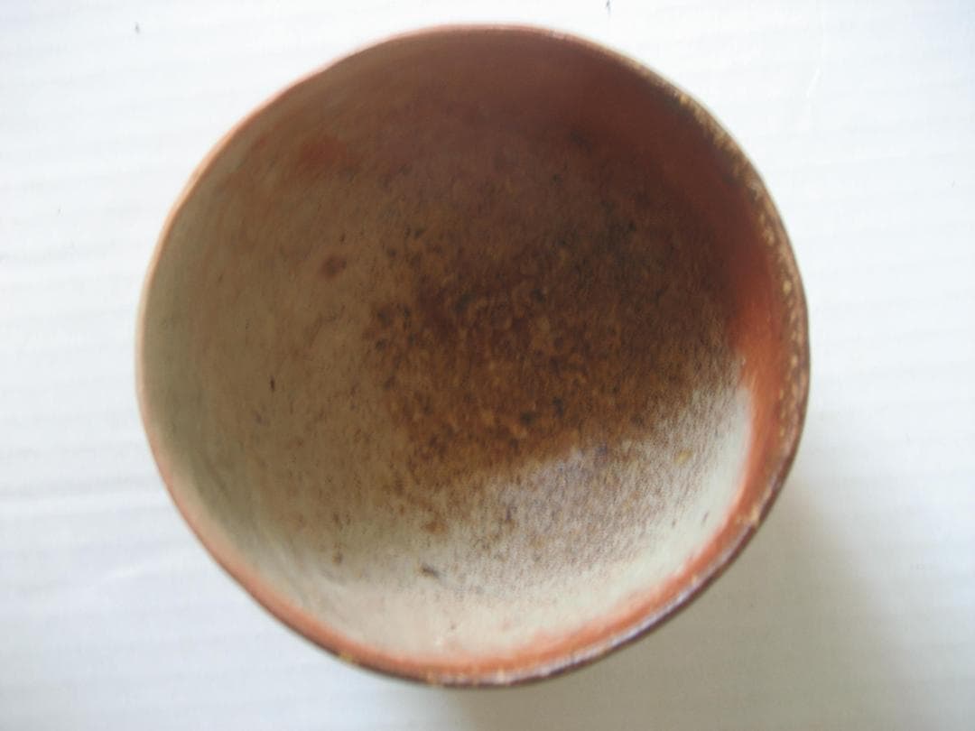 川端文男　備前自然練込茶碗　共箱共布しおり付