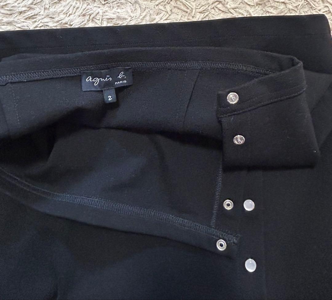 【新品】アニエスベー 黒 膝丈スカート M サイズ2 ⭐︎定価約４万 ⭐︎人気