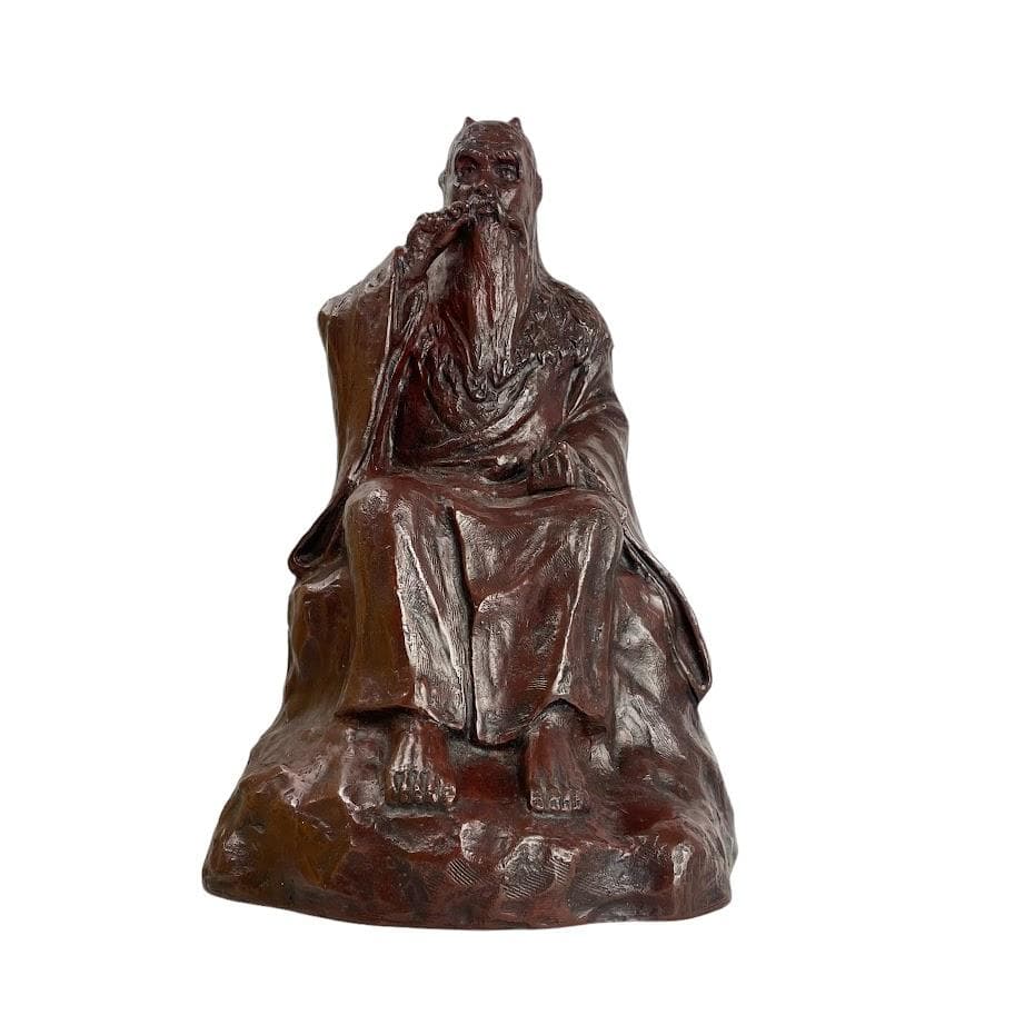 ほぼ未使用●高岡銅器●神農像 青銅（ブロンズ）製 彫刻家 田畑功 制作 繁栄福徳