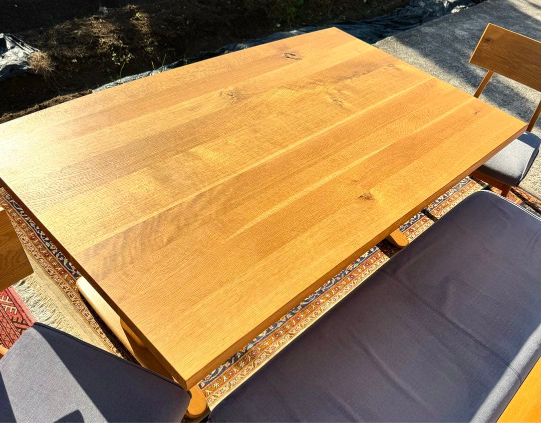 美品 飛騨産業 森のことば LDテーブル 160 オーク無垢 日本製 26.9万