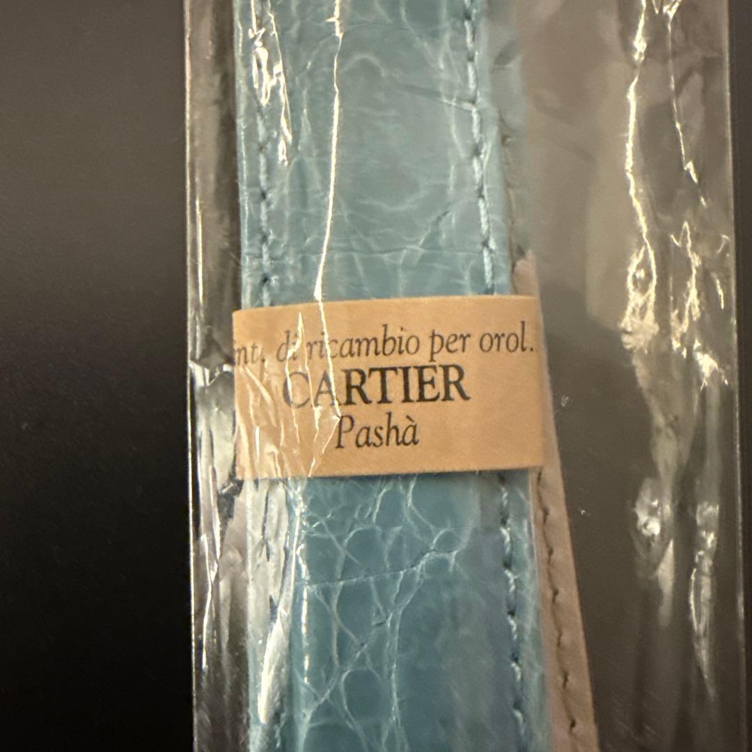 Cartier Pasha用　モレラートレザーベルト 水色 20mm パシャ用
