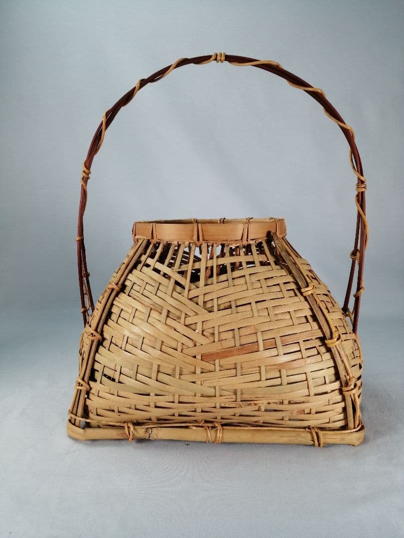 【茶事具】手付き四方籠　花籠　花入230