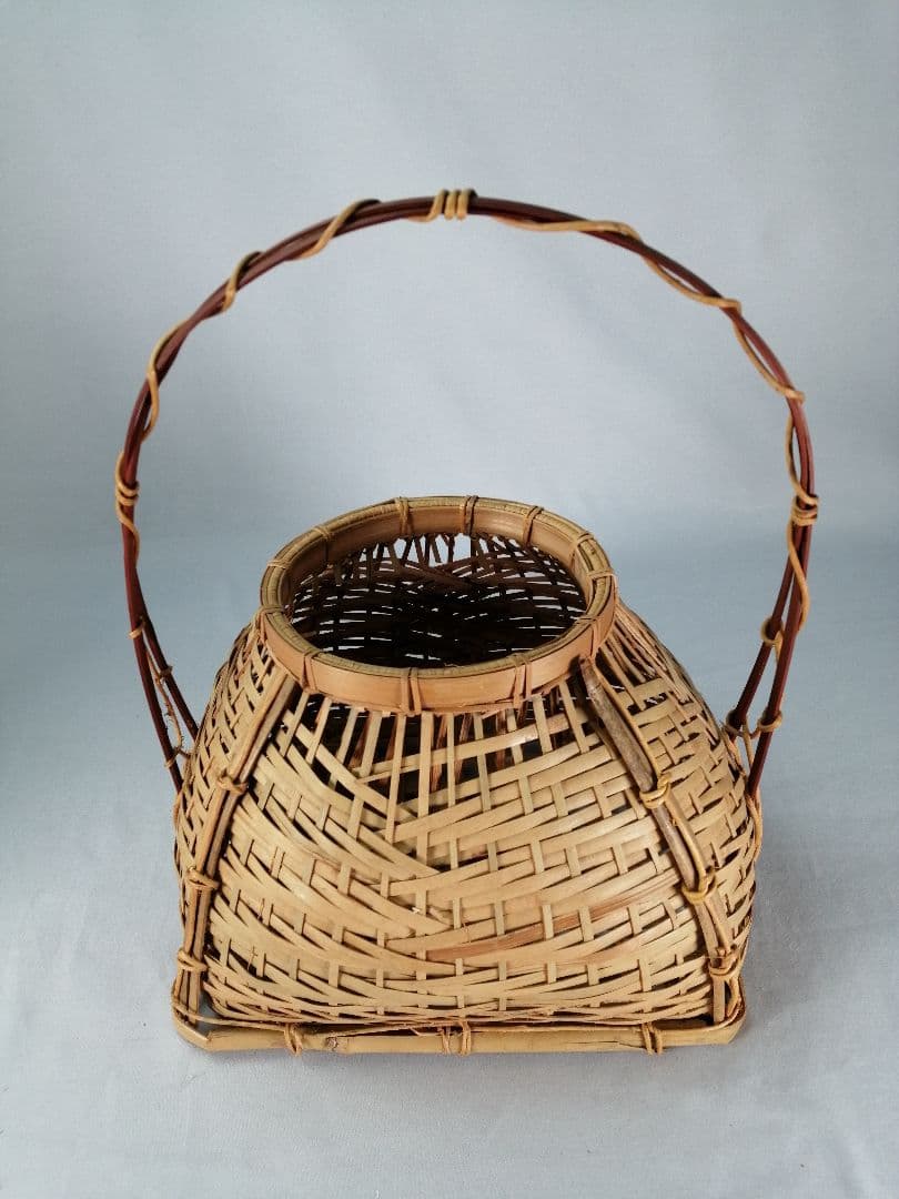 【茶事具】手付き四方籠　花籠　花入230