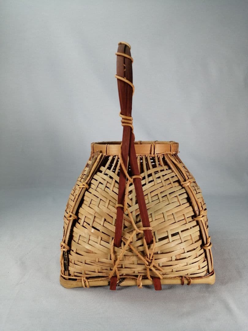 【茶事具】手付き四方籠　花籠　花入230