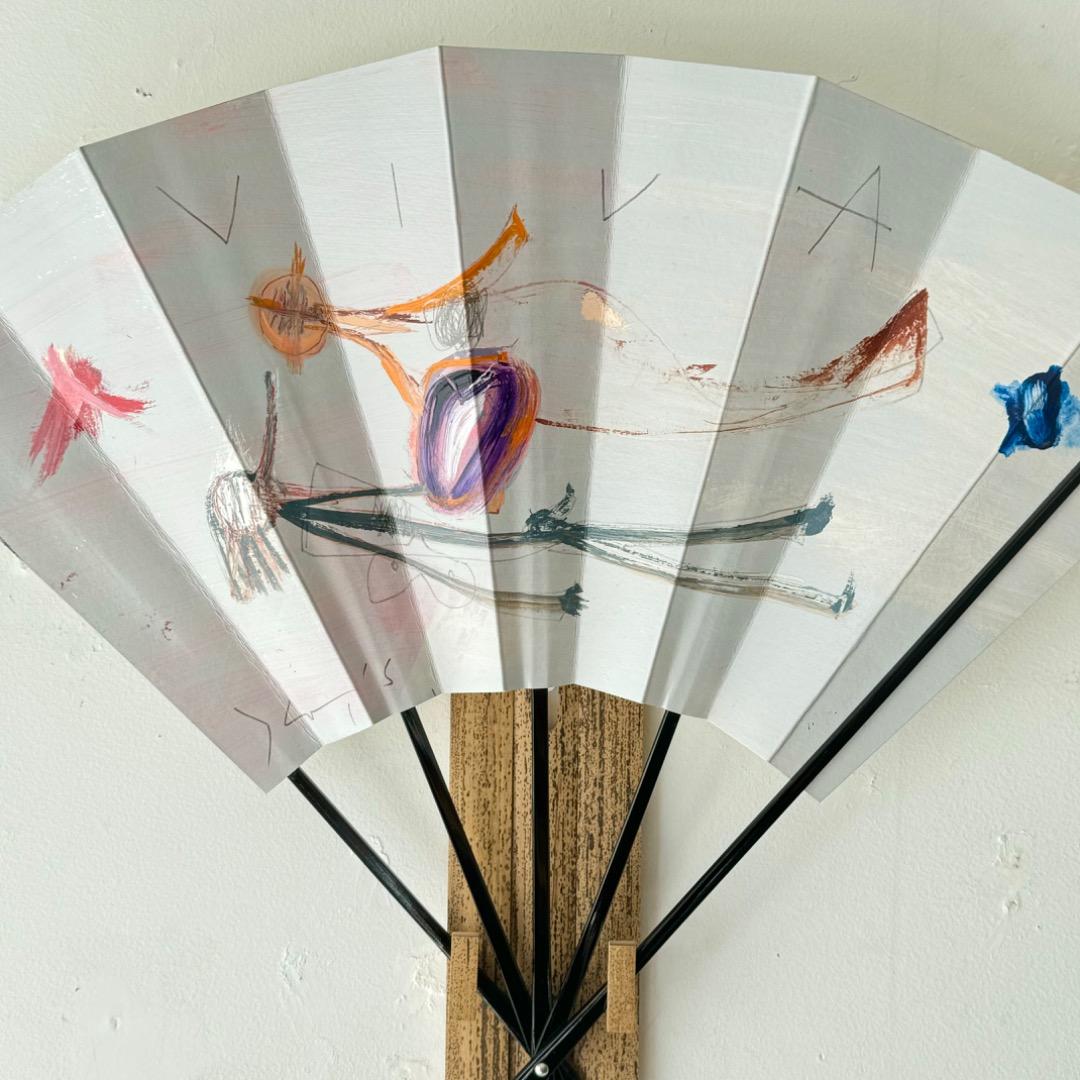 【師：鯉江良二】中島勝乃利/絵　『viva万歳①』　飾扇（宮脇売扇庵仕立）