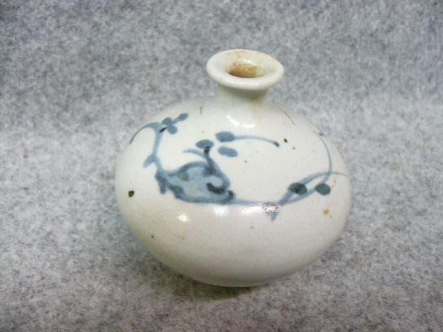 古伊万里 花柄 染付 油壺 [B31512]