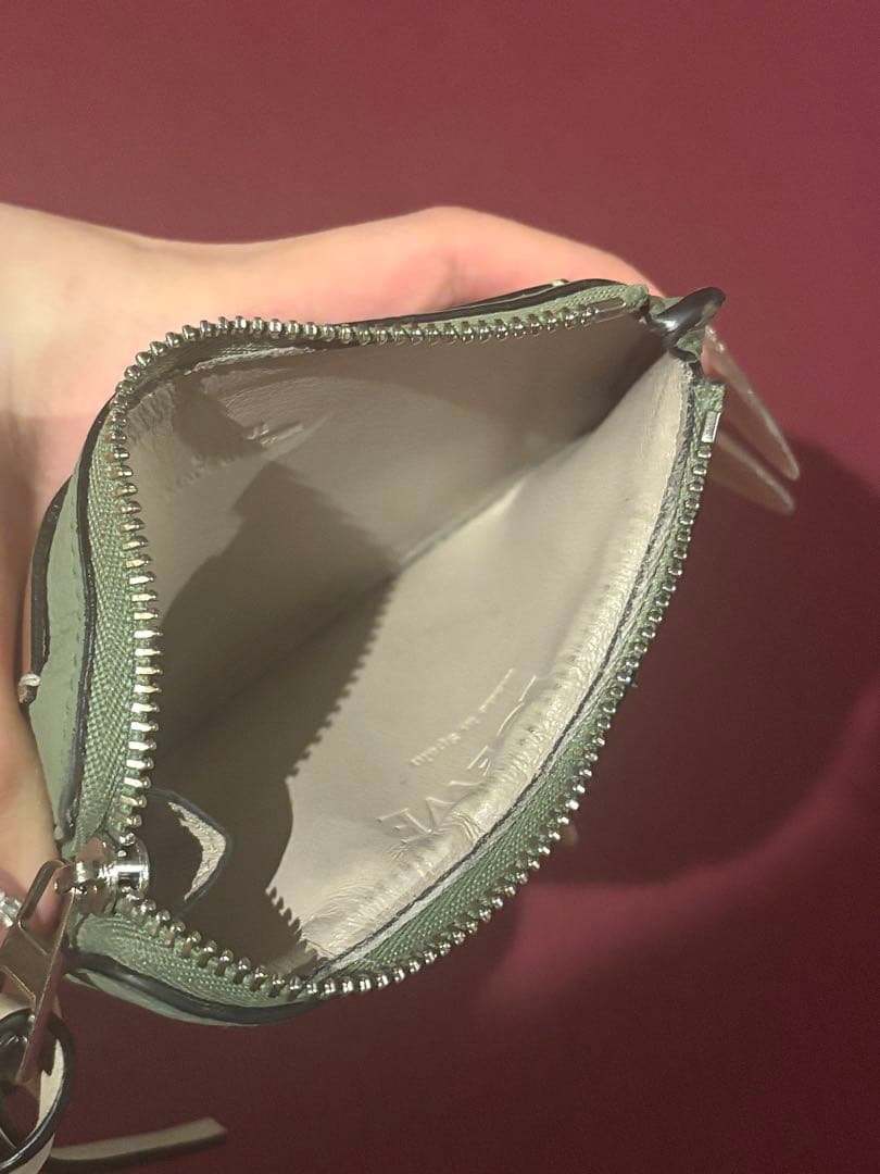 LOEWE ソフトグレインカーフカードホルダー　ローズマリー&タン