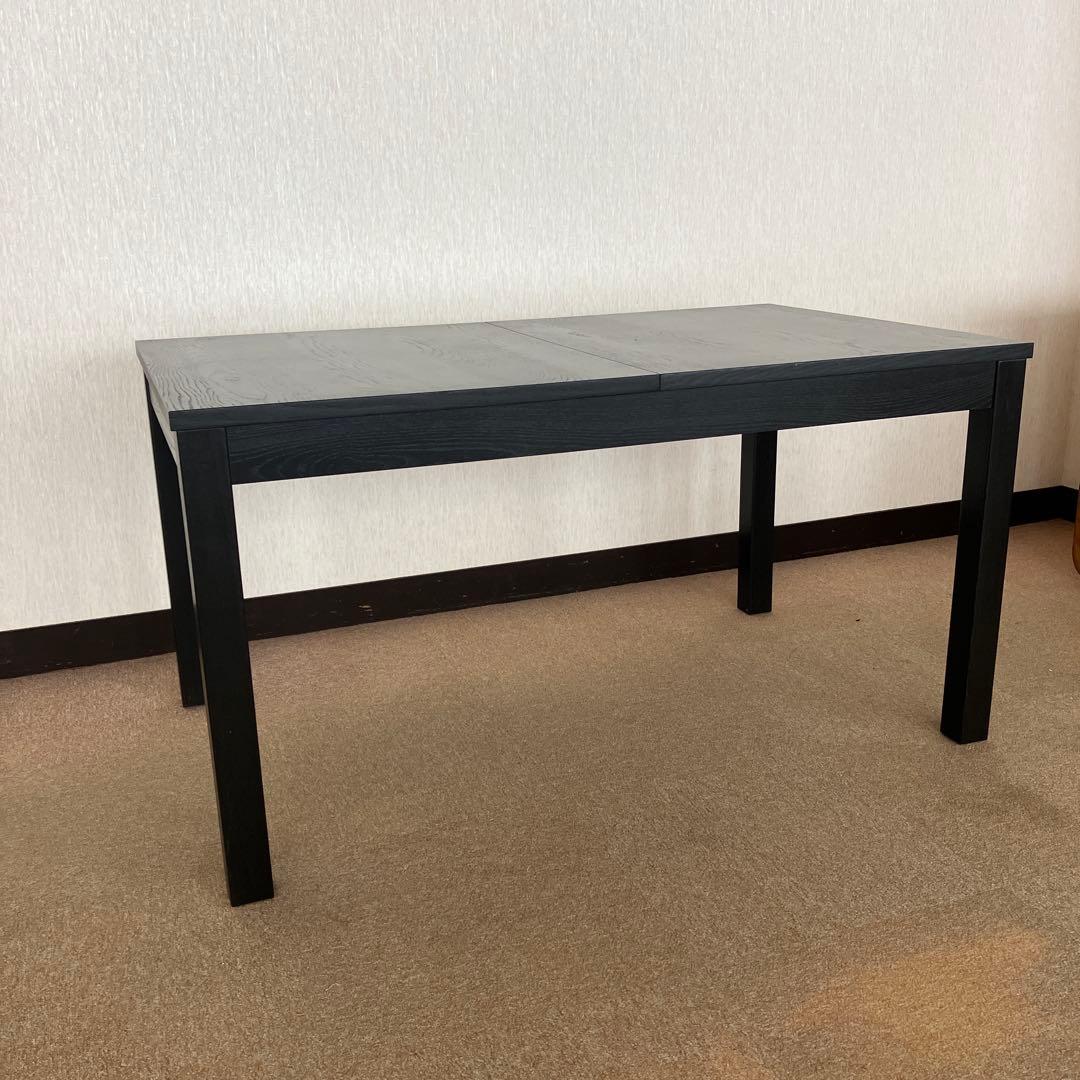 【送料込】IKEA イケア　伸長式ダイニングテーブル　BJURSTA ブラック②