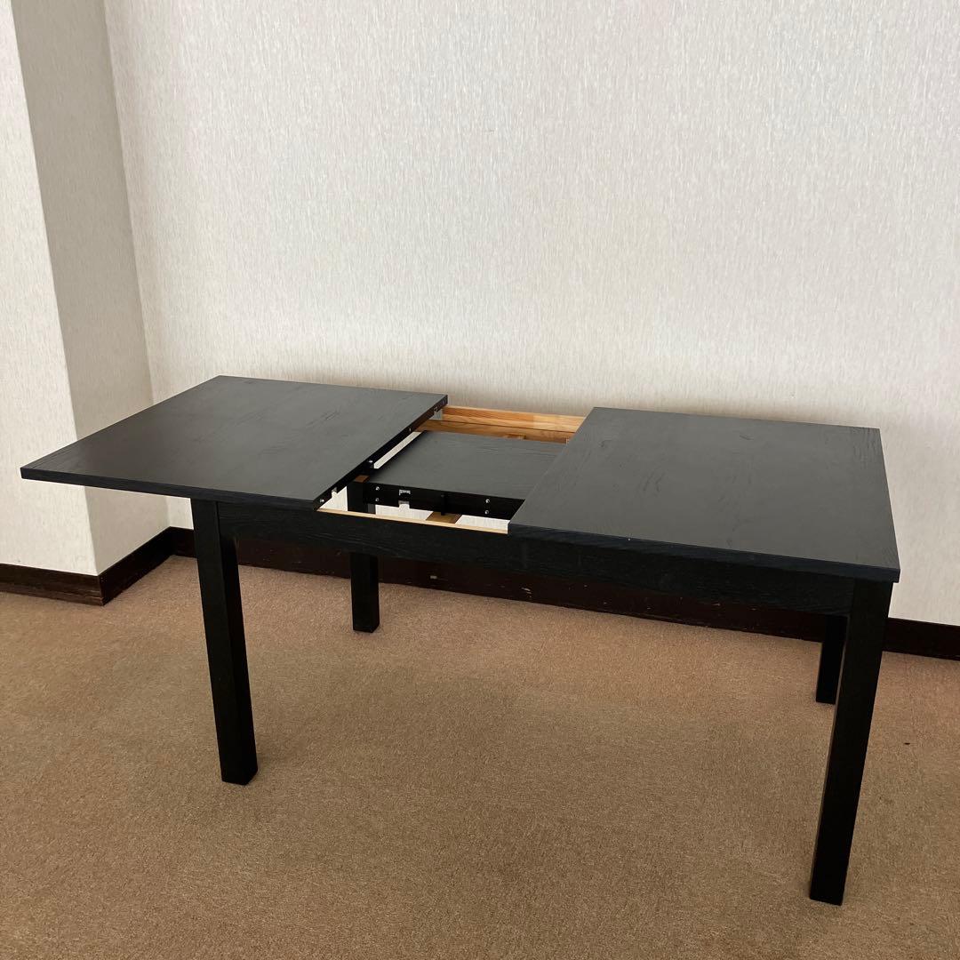 【送料込】IKEA イケア　伸長式ダイニングテーブル　BJURSTA ブラック②