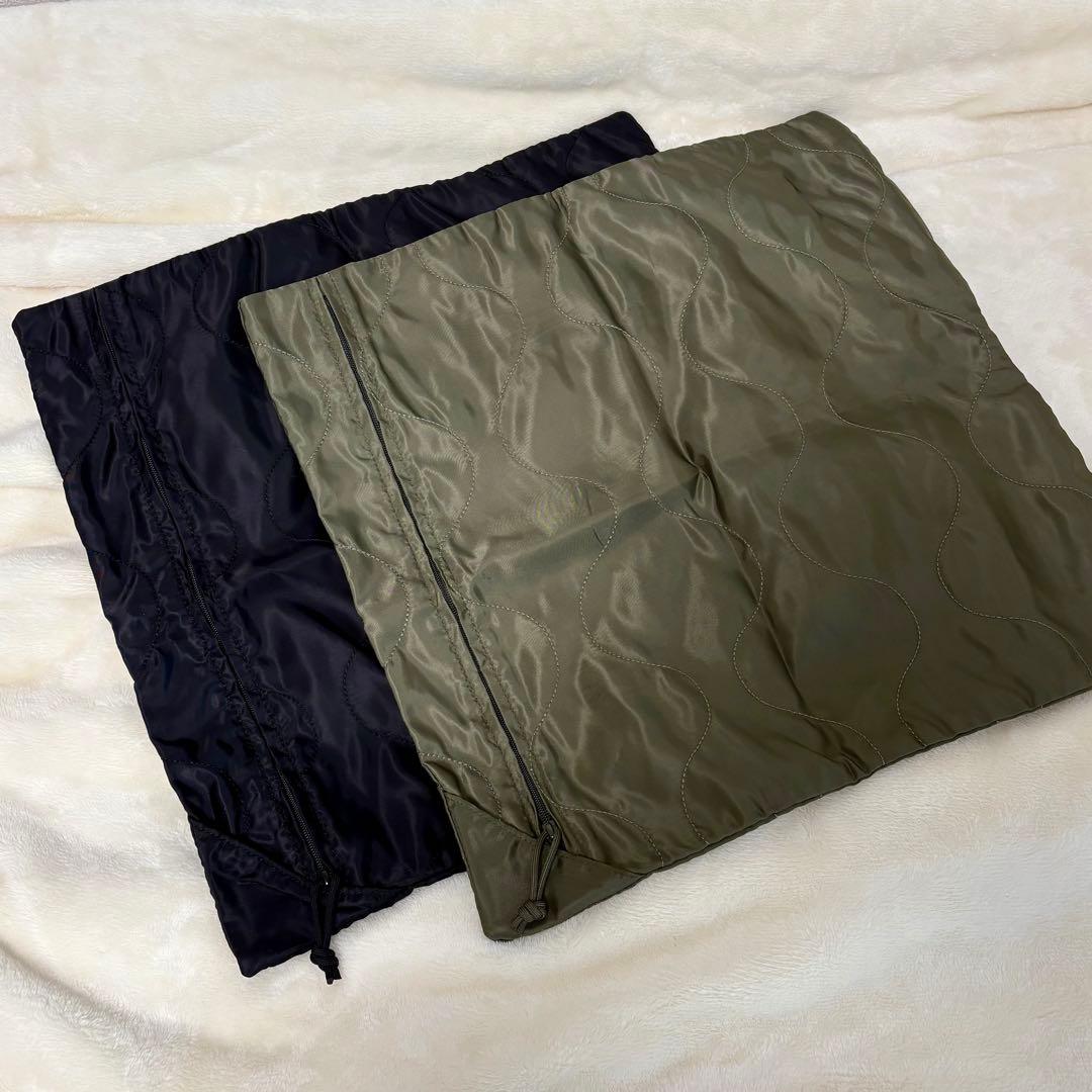 【BRIEFING/ブリーフィング】2点セット クッションカバー サテン 黒