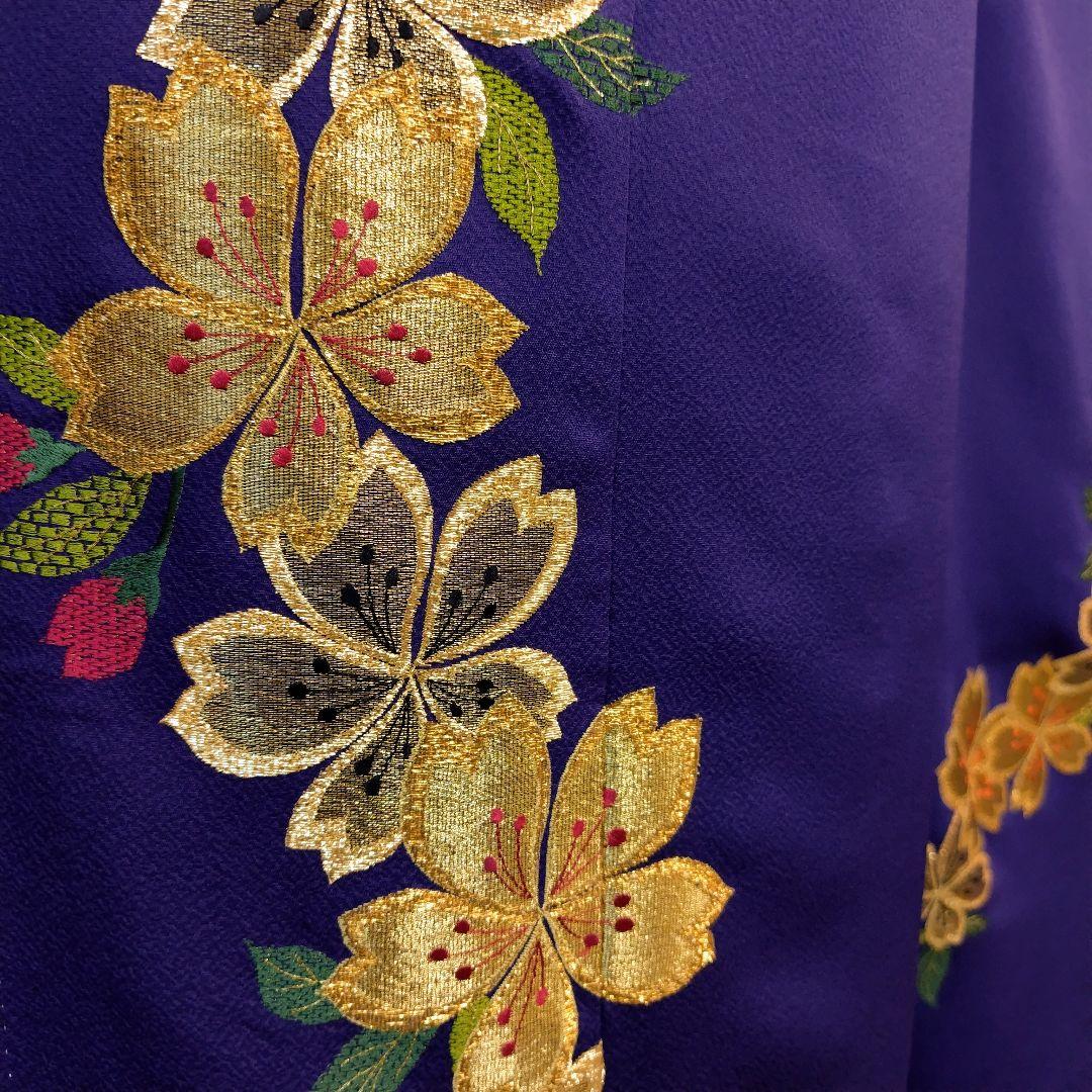 振袖フルセット(7点)・成人式・色無地振袖・高級縮緬・金刺繍・金彩加工・モダン