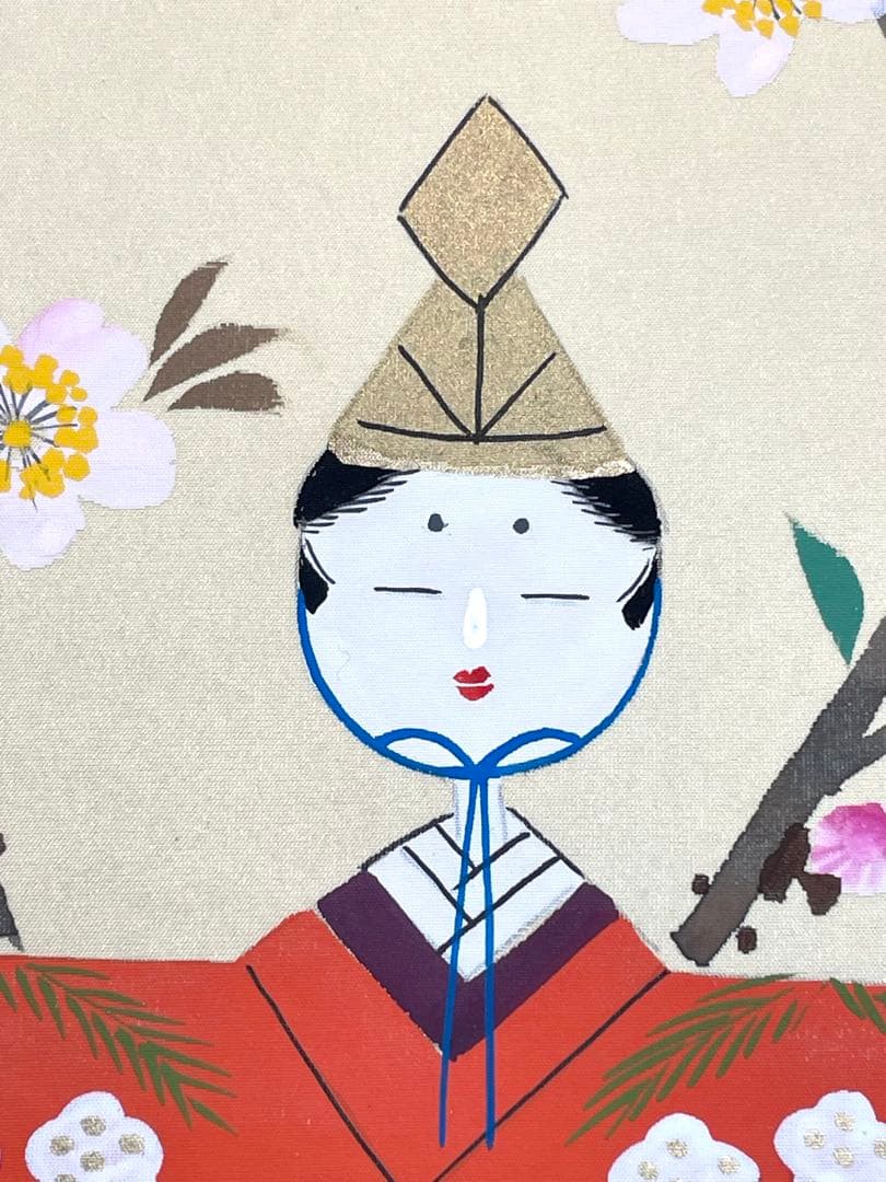 長谷川清堂 「雛之図」 真筆肉筆品 ひな祭り 日本画 掛け軸 掛軸 茶掛 絵画