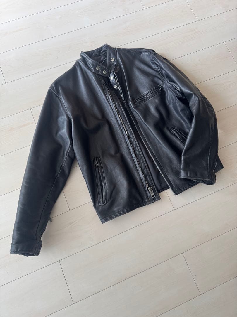 schott レザーシングルライダース 141型 40 【クリーニング済】