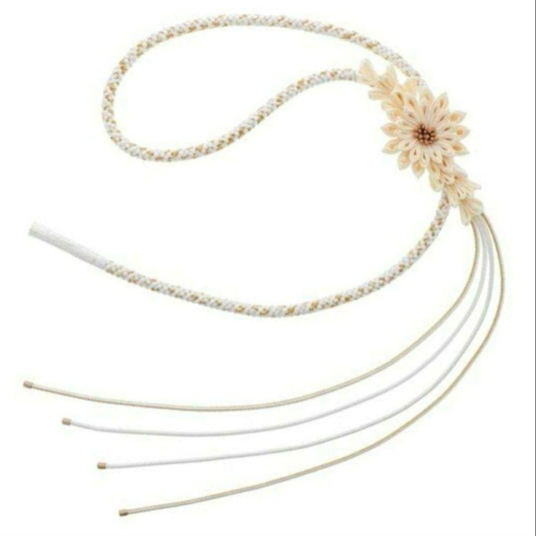 新品 振袖用 帯締め 帯〆 つまみ細工 剣菊 正絹 成人式 結婚式 つまみ飾り