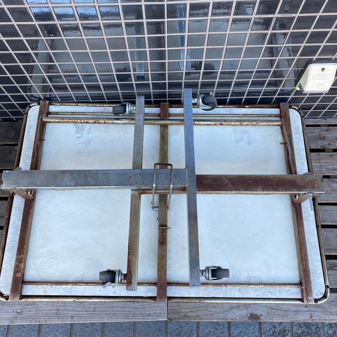 昭和レトロ 業務用折りたたみワゴン 店舗什器 インダストリアル