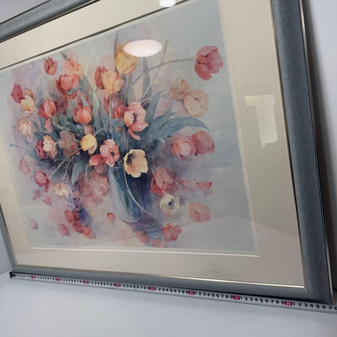 水彩絵画 印刷 額装 額サイズ 約87.5×67.5