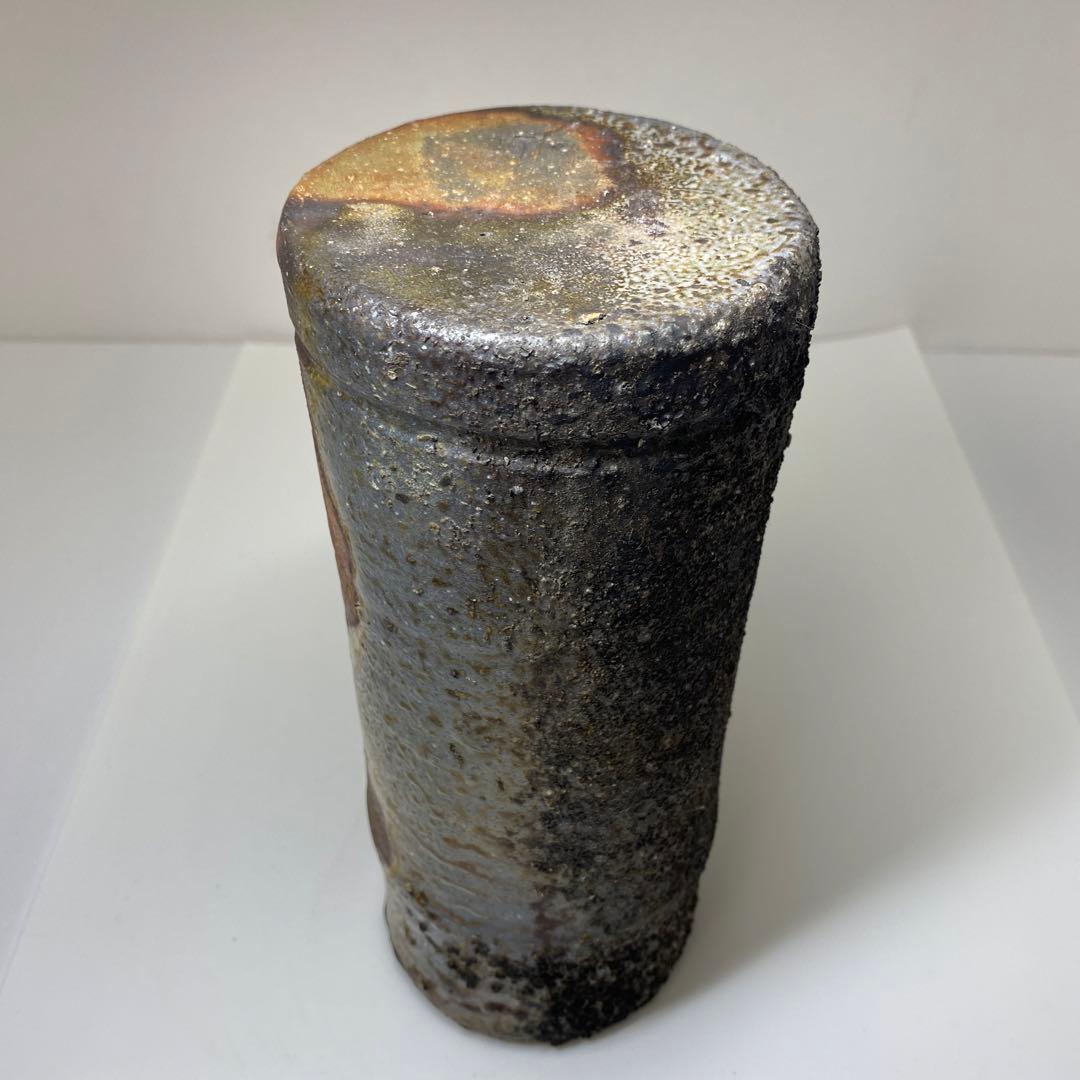 専用　藤原啓　最上位の備前窯変花入　共箱　高さ23.5㎝　東Y6-1007☆2F