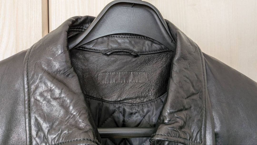 美品 XL ナノユニバース 極暖サーモライト ラムレザーライダースジャケット