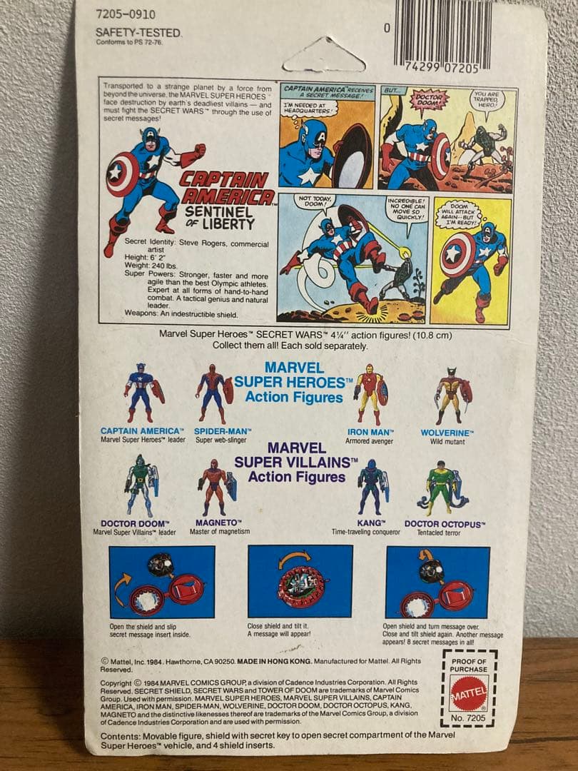1984年当時物　未開封　マテル製　キャプテンアメリカ　フィギュア