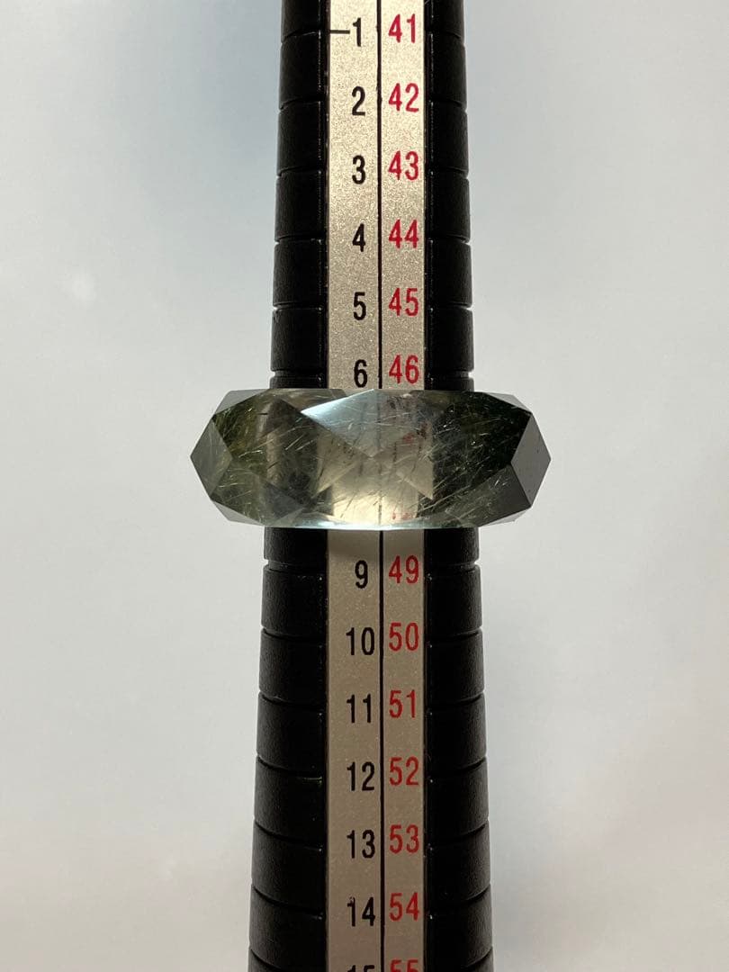 ガネッシュヒマール　ラパ産　アクチノライトインクオーツリング　7〜8号