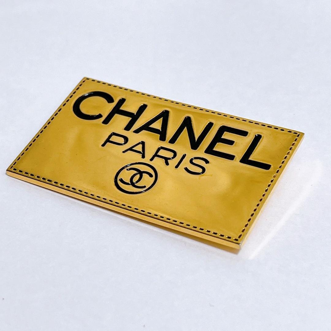 シャネル　刻印有　ココロゴプレート　ブローチ ヴィンテージ　スクエア