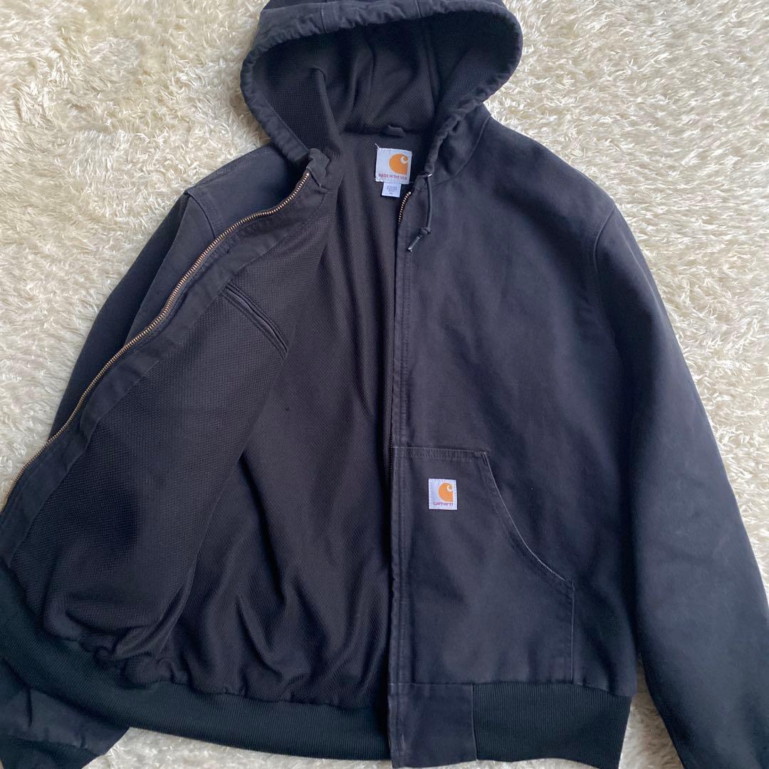 【USA製】カーハート アクティブジャケット BLK ブラック M ダック生地