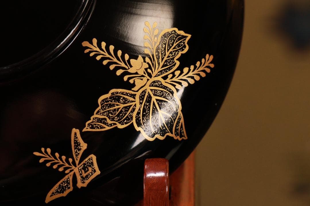 BJ131　時代輪島　加賀蒔絵　鶏図　吸物椀　五客　木製　茶道具 懐石 会席