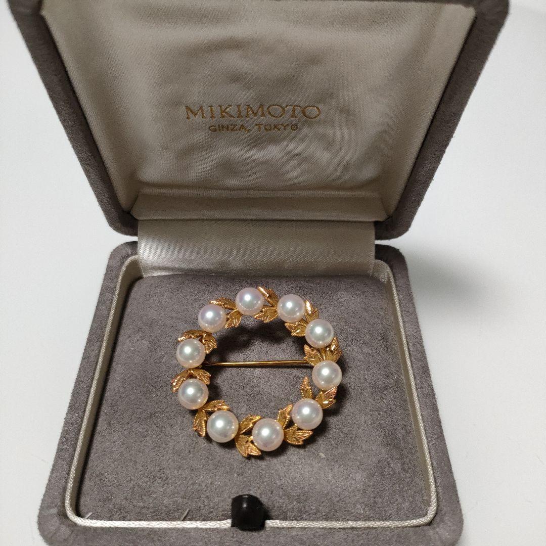【最終価格】MIKIMOTO パール リーフモチーフ ブローチ