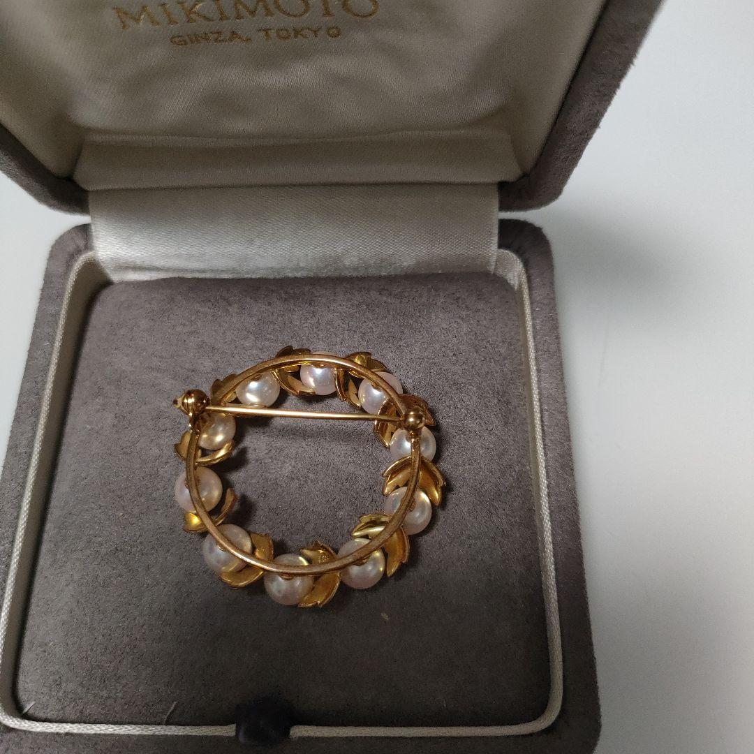 【最終価格】MIKIMOTO パール リーフモチーフ ブローチ
