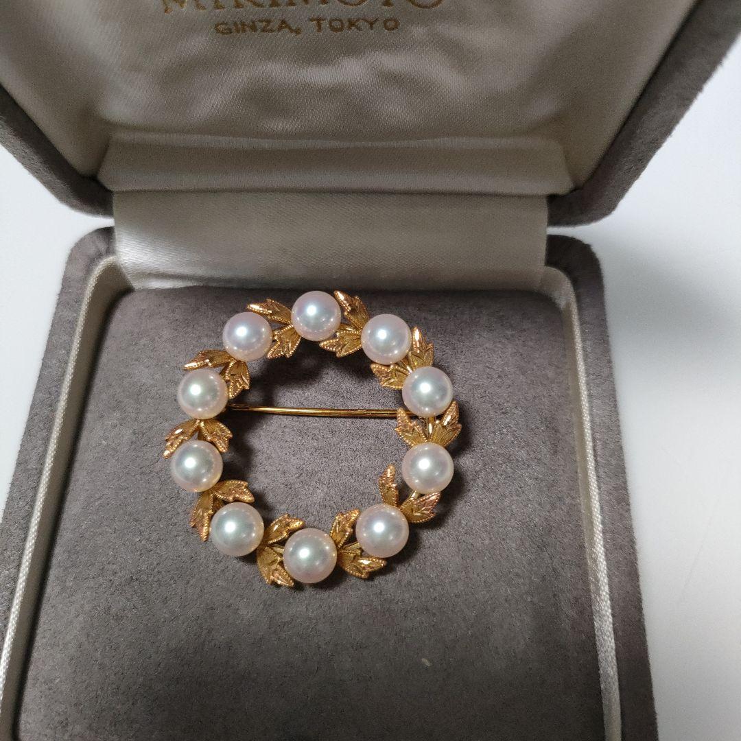 【最終価格】MIKIMOTO パール リーフモチーフ ブローチ
