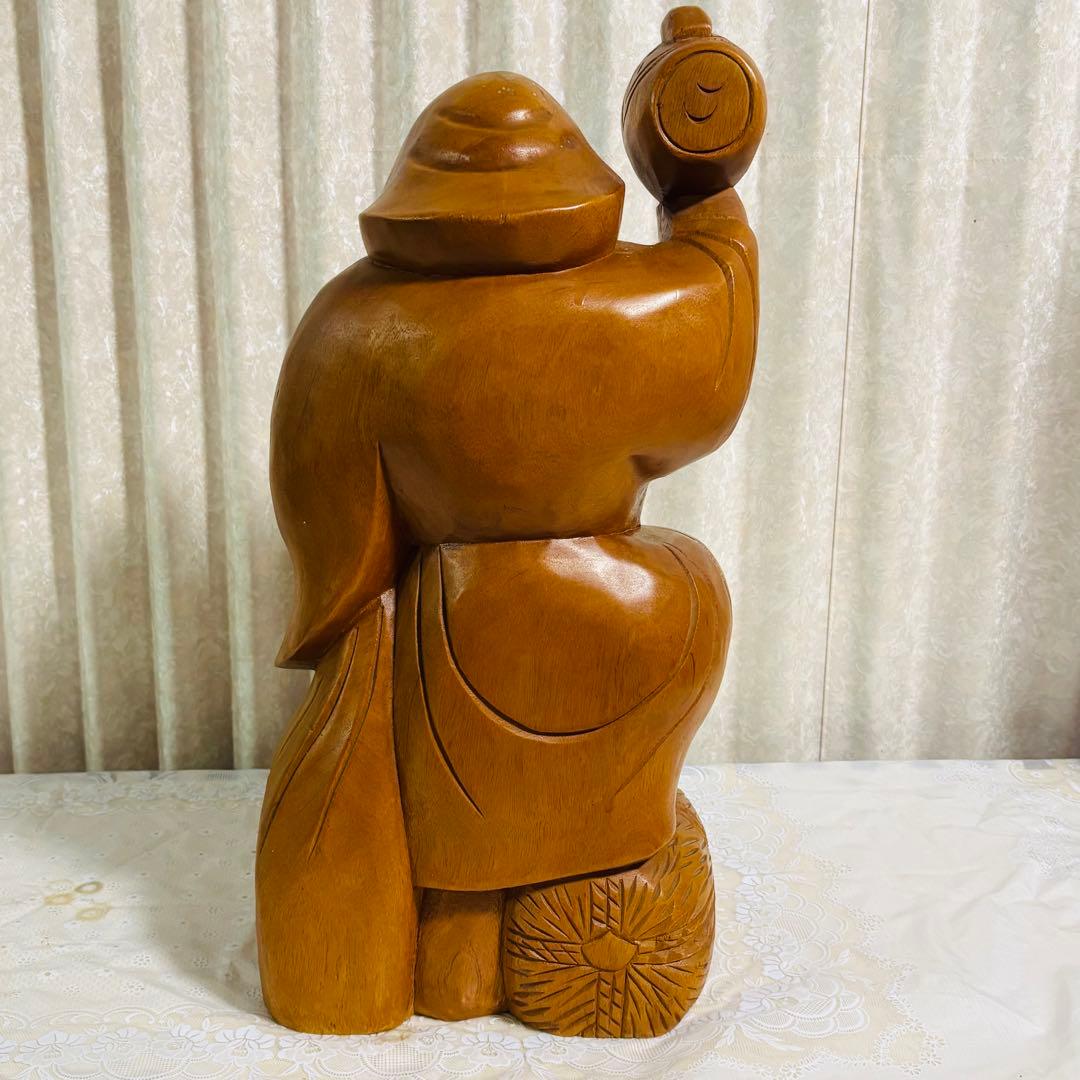 特大⭐️大黒天 木彫り像 七福神 木彫刻 縁起物 商売繁盛 古美術 骨董品 招福