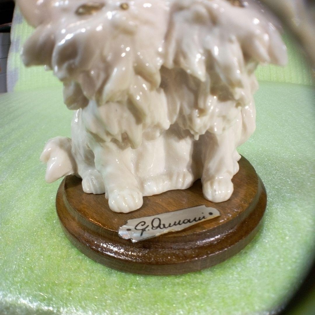 アンティークな猫の置物　仲良し　白猫　ペルシャ？　長毛種？　Whitecat