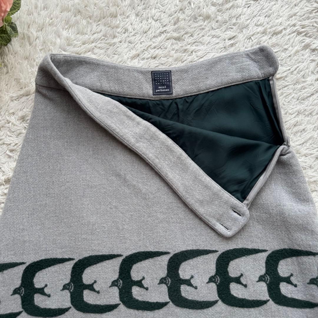 ミナペルホネン フレアスカート go! 台形スカート ツバメ コットン 38