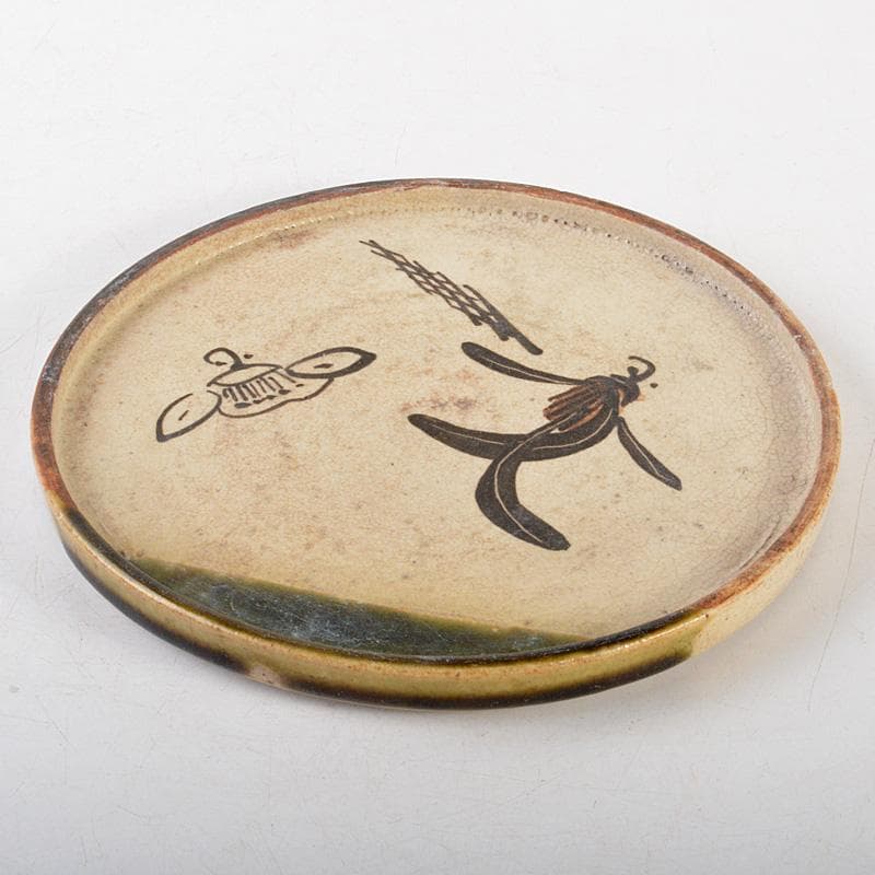 美濃焼　織部焼　飾り皿　石皿　行灯皿　C　6540