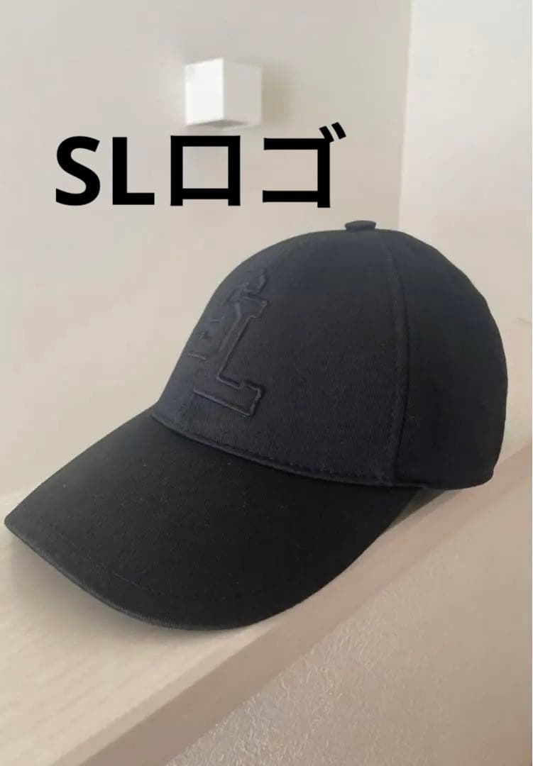 SLロゴ刺繍 ブラックベースボールキャップ