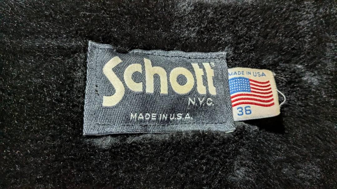 Schott141 貴重品番！36インチ黒 レザー シングルライダースジャケット