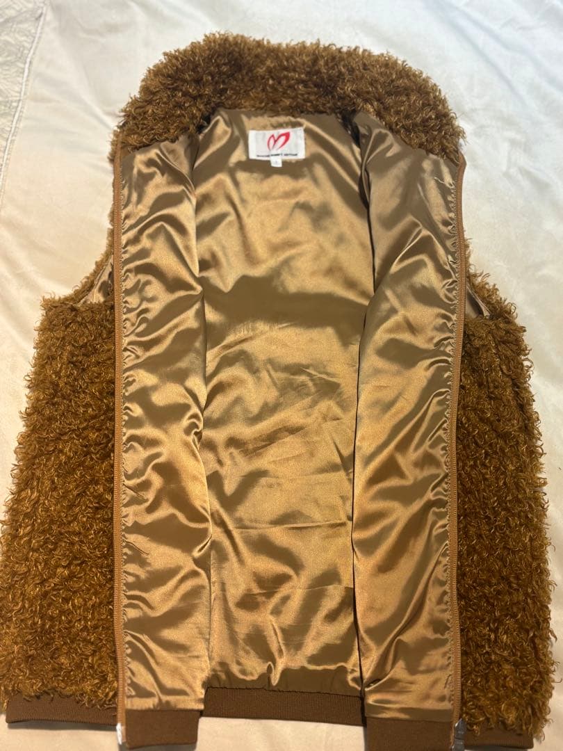 マスターバニーエディション　ふわもこボア　ベスト　テディベアブラウン　サイズ1