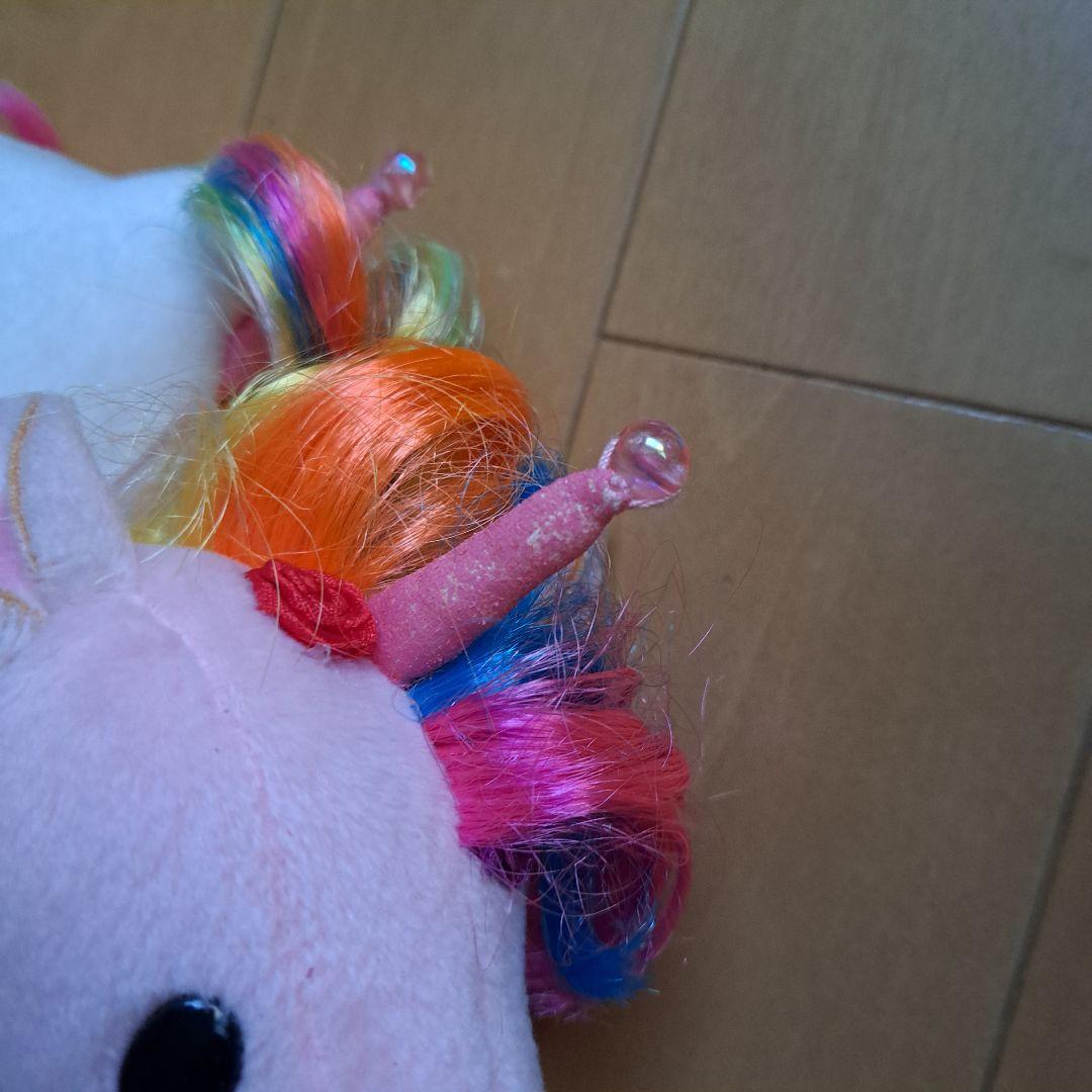 激レア　ハローキティ ピンク　レインボー　ユニコーン ぬいぐるみL　タグ付き