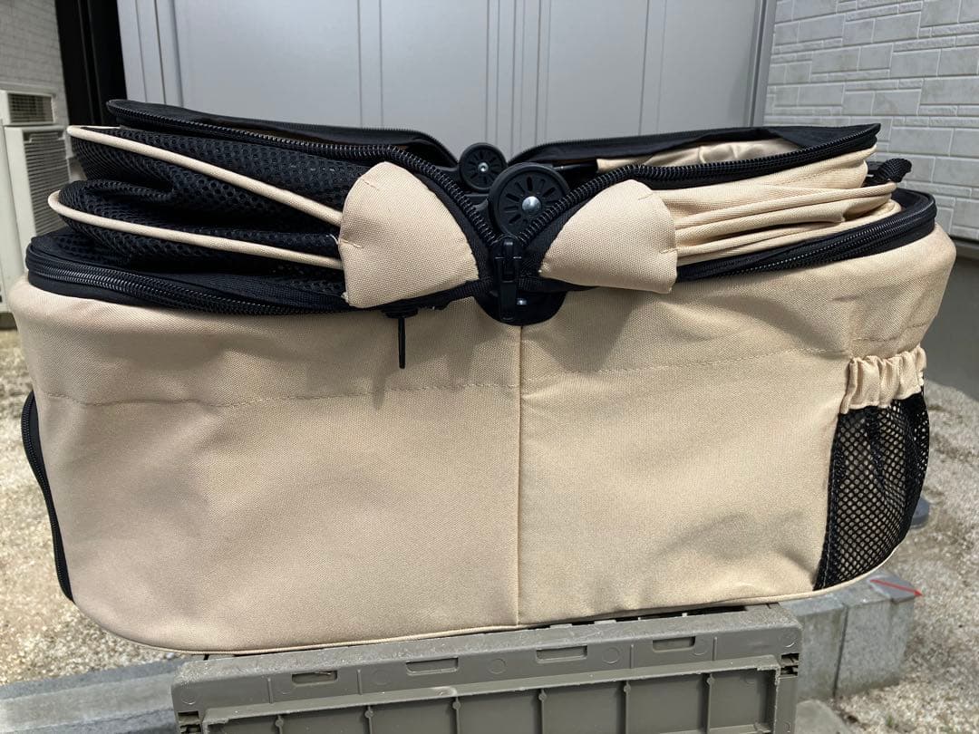 ペットカート ベージュ折りたたみ式