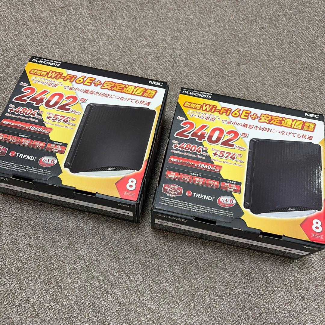 Wi-Fi6E対応NEC ルーター PA-WX7800T8 2台セット