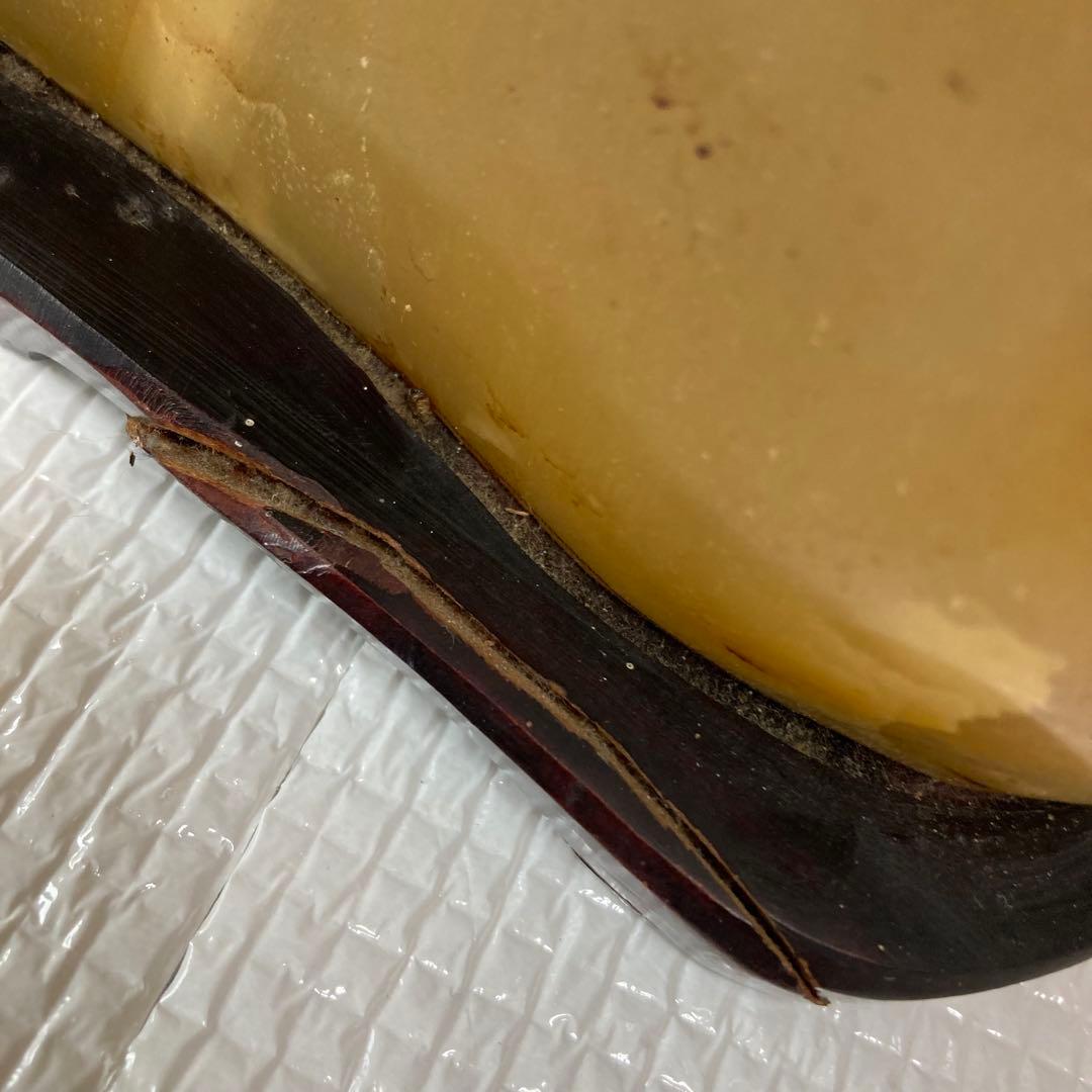 天然石 瑪瑙 黄色縞模様 水石 置物 オニキス 飾り石 古美術品 台座付き